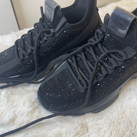 Steve Madden Maxima Black Rhinestones Women’s Size 10 - Picture 14 of 16
